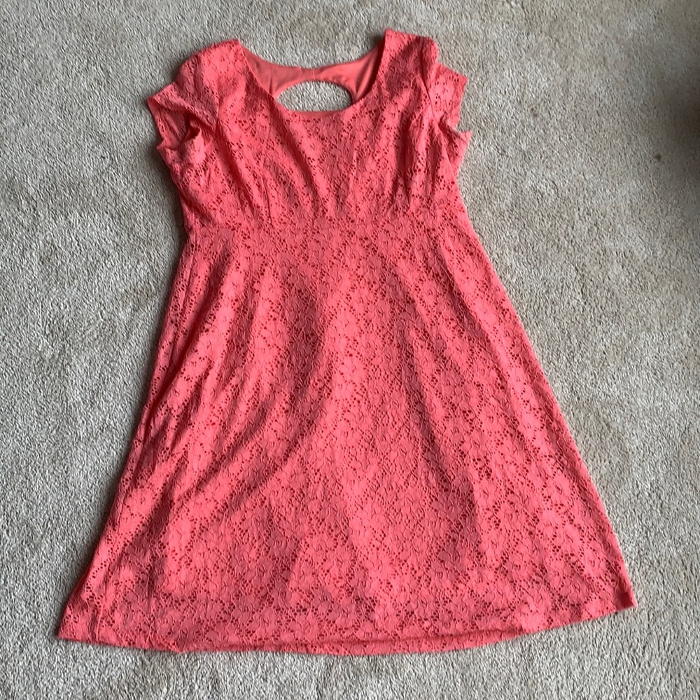 Pink Motherhood Maternity Lace Dress